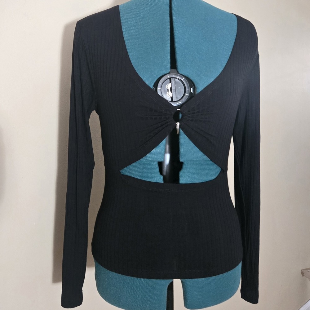 Disturbia Eastwick Ribbed Cut Out Goth Blouse Whimsigoth Witch Sz 8 AW22